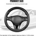 Carbon Fiber Car Steering Wheel Cover, 15 Inch Breathable PU Leather Vehicle Steering Wheel Protector with Anti-Slip Lining, Soft Automotive Interior Accessory, Universal Fit (Black)