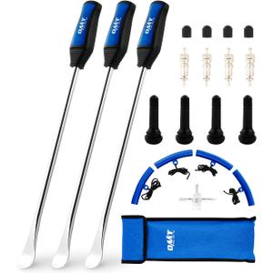 Orion Motor Tech 14.5" Tire Spoon Kit, 20pc Tire Changing Tool for Motorcycle Dirt Bike Lawn Tractor Bicycle, Motorcycle Tire Changer Tire Removal Tool with 4pc Rim Covers Valve Tool Valve Cores