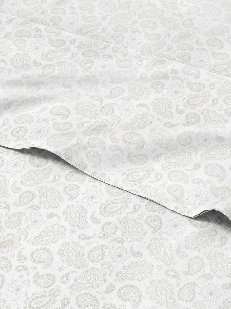 Floral Sheets - Paisley Bed Sheet Set - 1 Flat, 1 Fitted & 2 Pillowcases w/ Deep Pockets - Comfy, Cozy, Wrinkle & Fade Free - Boho Botanical Bedding - Ultra-Soft, Breathable & Cooling - Full Size