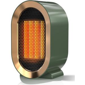 QQT Electric Space Heater,Portable Energy Efficient Space Heaters for Indoor Use,Two-Speed Portable Heater Fan for Office with Adjustable,Overheating Protection,Dumping Shutdown(Green)
