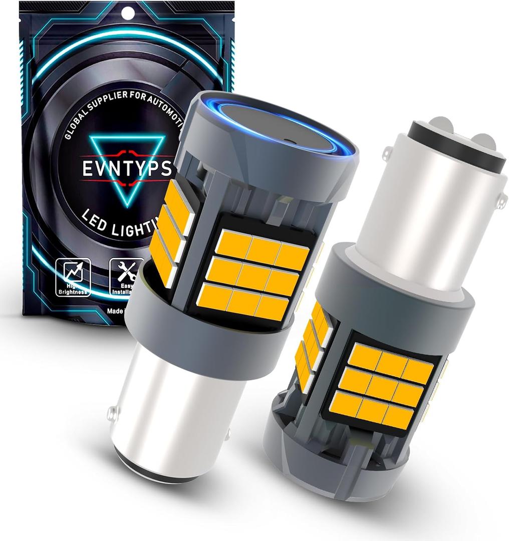 1157 LED Bulb Amber Yellow With Built in Resistor 1157NA Turn Signal Bulbs Anti Hyper Flash CANBUS Error Free,1157A 2057 2357 2357A 7528 1034 Blinker Bulb 1000% Super Bright(2pcs)