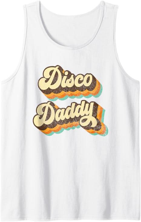 Disco Daddy Mens Disco Retro Matching 60s 70s Party Costume Tank Top L