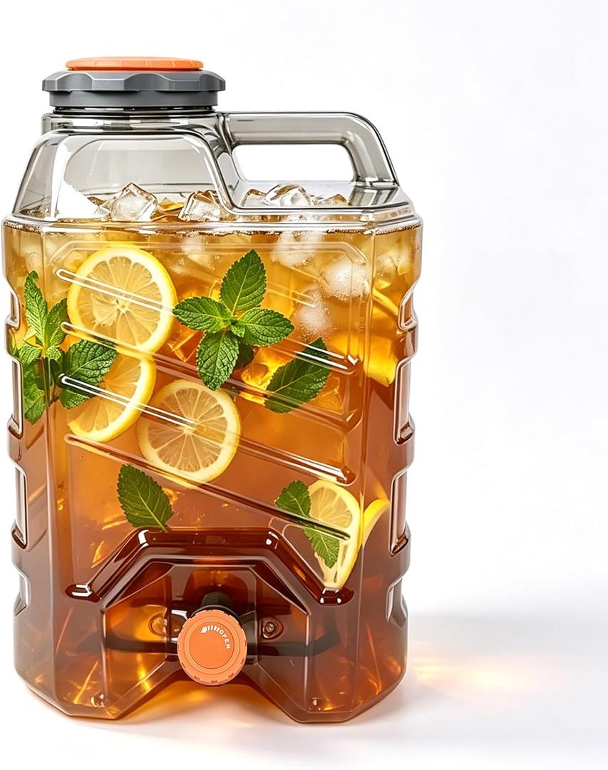 5 Gallon Drink Dispenser, Large Beverage Dispenser Equipped with Upgraded Leak Proof Filter Equipped Spout, Juice Dispenser with Handle for Kombucha Lemonade Iced Tea Party Outdoor Restaurants Hotels