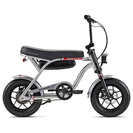 Schwinn Hurricane Compact Electric Bike, 30 Mile Range, Silver