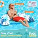 Pool Chair Floats - 2 Pack Floating Pool Chairs for Adults | Inflatable Pool Chair with Cup Holder & Armrest | Swimming Chairs for Adults | Tropical Design (Pink/Blue) Pool Float Chair - Poolsider