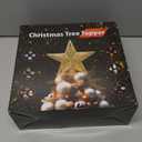 Christmas Tree Toppers Lighted with 6 Projection Modes, Christmas Star Tree Topper with Built-in LED Rotating Lights, Gold 3D Glitter Projection for Xmas Party Holiday Decorations