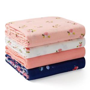 Momcozy Muslin Swaddle Blankets, Soft Silky Baby Blankets 47 x 47 inches, Breathable Swaddle Blankets, Newborn Receiving Blanket for Boys and Girls, 4 Pack (Floral)
