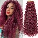 8 Packs Curly Crochet Hair GoGo Curl Crochet hair for Women Deep Wave Braiding hair,Synthetic Bohemian Crochet Braid Water Wave Crochet hair Extensions (Red, 18inch)