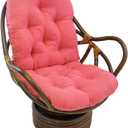 Blazing Needles Microsuede Tufted High Back Chair Cushion, 48" x 24", Berry Berry