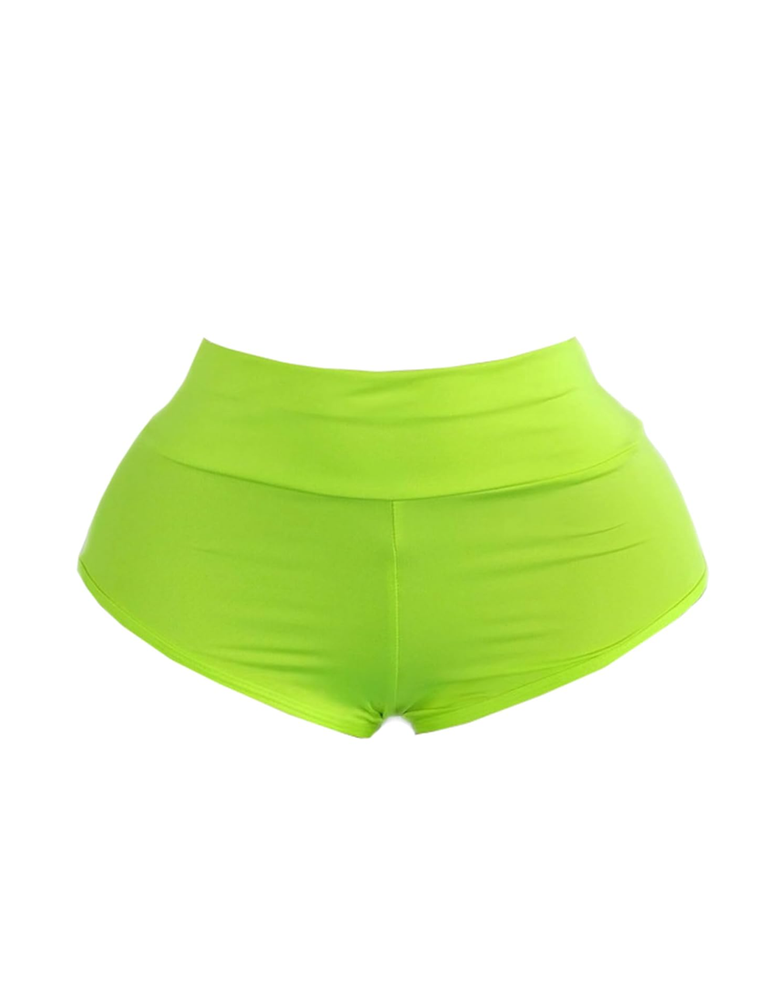 Women Retro Solid Silk High Waisted Scrunch Butt Lifting Booty Shorts Hot Pants S