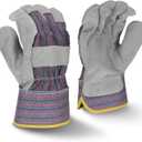 Regular Shoulder Gray Split Cowhide Leather Glove - Size 2X