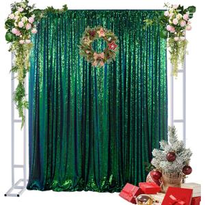 DUOBAO Iridescent Green Sequin-Backdrop-Curtain 1 Panel 10FTx10FT Colorful Green Sequin Backdrop 120-Inches for Photography Wedding Glitter Graduation Photo Backdrop DUOBAO Iridescent Green Sequin-Backdrop-Curtain 1 Panel 10FTx10FT Colorful Green Sequin Backdrop 120-Inches for Photography Wedding Glitter Graduation Photo Backdrop