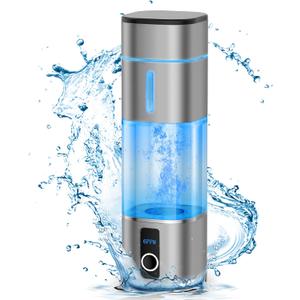 Hydrogen Water Bottle 6000-8000PPB, Portable Hydrogen Generator, Ion Water Bottle with LED Display, Suitable for Office, Travel and Daily Drinking (Grey)