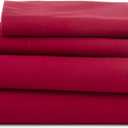 4 Piece Queen Bed Sheets Set | Queen Bed Sheets  Light Weight, Soft Breathable Sheets | Brushed Cotton Rich Blend | Secure-Fit, Wrinkle Resistant, Durable, Easy Care Bed Sheets | Comfy Sheets | Red (Paprika)