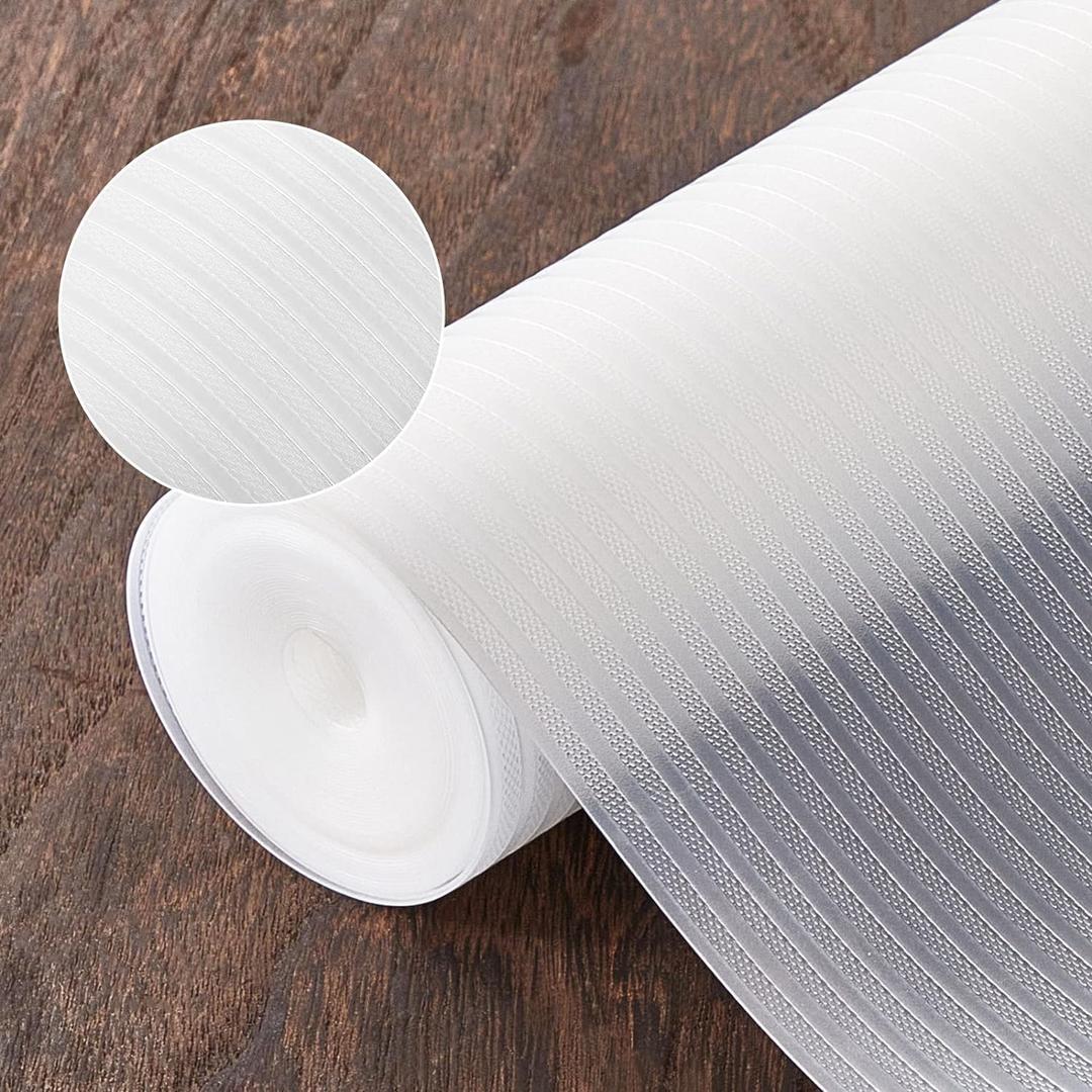 17.5" X 120" Refrigerator Liners Shelf Liner, Fridge Liners Non Slip Washable, Drawer Liners Non Adhesive Waterproof, Durable Fridge Mats for Glass Shelves, Cupboard, Pantry, Clear (Transparent)