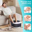 Foot Spa Bath Massager with Heat, 22 Manual Massage Rollers, Adjustable Temperature 95–118°F, Bubbles & Vibration, Epsom Salt Included, Foot Soaking Tub for Relaxation - Grey, 15.75"L x 13.39"W x 6.89"H