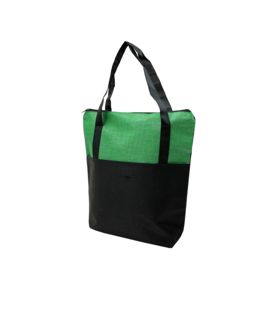 29 PCS Voyage Zip-Top Tote Bag With Large Front Pocket And Velcro Closure, Zippered Main Compartment, Waterproof Design, 18" Handles, 14" W × 14 ¾" H × 3 ¼" D Dimensions