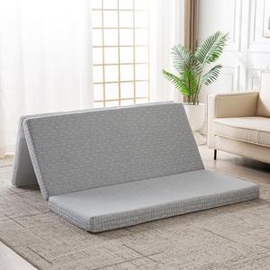Wellos Foldable Mattress, 4 Inch Memory Foam Guest Floor Mat, Tri Folding Portable Mattress for Kids and Adults, Washable Cover, Non-Slip Design, Single Size (25.2" L x 74" W x 4" Th), Grey