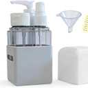 4-in-1 Square Refillable Cosmetic Container Kit, Leak Proof Portable Travel Toiletry Bottles, TSA Approved Travel bottles, Empty Jars for Cosmetics Lotion Shampoo (Light Grey)