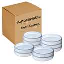 [Autoclavable] 10 Packs Sterile Thick Plastic Petri Dishes with Lid, Vabiooth 90mm Dia x 15mm Deep Clear 3 Vents Petri Dish for Lab Science Experiment, Non-Fragile, Scratch-Resistant
