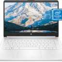 HP 14 Laptop, Intel Celeron N4020, 4 GB RAM, 64 GB Storage, 14-inch Micro-edge HD Display, Windows 11 Home, Thin & Portable, 4K Graphics, One Year of Microsoft 365 (14-dq0040nr, Snowflake White)