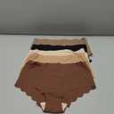 SHARICCA Seamless High Waisted Underwear for Women Cheeky Underwear Wave Edge No Show Bikini Panties Ribbed Panties Pack (Large, 5p - Brown)