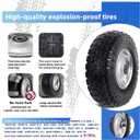 12'' Flat Free Tires Rubber Replacement Solid Tire and Wheel Assemblies for Hand Trucks Garden Cart Wheelbarrow - 3.5Wide Polyurethane Tires 2.1 Hub with 5/8 Inch Axle Borehole Silver