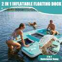 Inflatable Floating Dock with Water Ramp and Swim Area Sunken Mesh, 6ft x 10ft x 6"