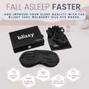 Blissy Silk Sleep Mask - Eye Sleeping Mask for Women & Men for Total Blackout - 100% Pure Mulberry Silk, 22 Momme 6a Fibers - Blindfold Sleep Mask Side Sleeper Eye Cover (Non Adjustable)