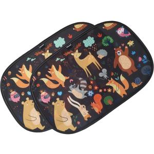 Enovoe 2 Pack Animals Cartoon Car Window Sun Shades for Kids - 21x14 Inches - Baby Sun Shades - Glare and UV Rays Protection Car Window Shades, Suitable for SUVs, Minivans and Full Size Cars