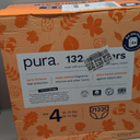 Pura Sensitive Skin Baby Diapers | Size 4 (18-31 lbs) | Hypoallergenic, Totally Chlorine Free, Fragrance Free, Up to 12-Hour Leak Protection | 6 Packs of 22 (132 Diapers)