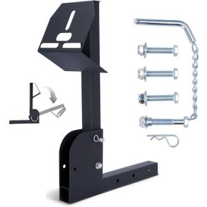 Trailer Hitch Spare Tire Carrier for 2" Receivers, Adjustable Spare Tire Mount Fits 4, 5 and 6 Lugs Trailer Wheels