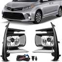 Fog Lights - Front Fog Lamps Assembly Compatible with Toyota Sienna BASE L LE SE XLE LIMITED 2018 2019 - Fog Lamp Kit Replacement for 8121008020, 8122008020, TO2593133, and TO2592133