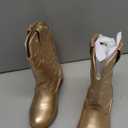 DREAM PAIRS Cowgirl Cowboy Western Boots Girls Mid Calf Riding Shoes Little Kid/Big Kid (Rose Gold), 12 Kid