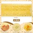 4 Pcs Gold Star Table Runner 29 x 70 Inch Gold Table Runner Star Decor Glitter Sequin Tulle Lace Cloth for Wedding Birthday Party Decor