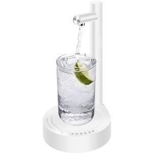 Desktop Water Dispenser for 5 Gallon Bottle, PLUZZ Portable Small Electric Water Pump for 5 Gallon Jug for Home, Office, Camping, Outdoor, Easy & Useful White Rechargeable Countertop Water Pump