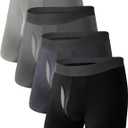 BAMBOO COOL BreezeBoo Men's Ultra Breathable Underwear Mesh Boxer Briefs with Lightwight Wasitband,No Ride Up, Multipack (Large, 01-dark Gray/Steel Gray/Gray/Black(4 Pack))