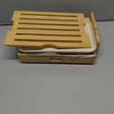 Bamboo Bread Slicer for Homemade Bread Adjustable Width Slicing Guides, Compact Loaf Cutter for Perfect Slices