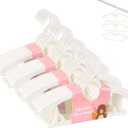 HGYZE Baby Hangers for Closet 20pcs, White Kids Clothes Hanger Plastic, 11-14" Adjustable Bulk Perchas for Newborn, Non-Slip Children Outfit Bear Hanger for Girl Boy Toddler Infant Nursery Clothing