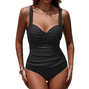 KI LAPHEE One Piece Underwire Swimsuit Women Tummy Control - Ruched Push Up Molded Cups Bathing Suit Size XXL