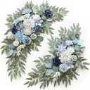 Artificial Wedding Arch Flowers Kit(Pack of 2) for Wedding Arch, Bridal Shower, Ceremony and Reception Backdrop Decoration (Blue Inspiration)