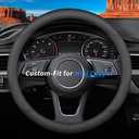 Deer Route Custom-Fit for Mini Steering Wheel Cover, Premium Leather Car Cover with Logo, Non-Slip, Breathable, Accessories (B-Style,for Cooper)