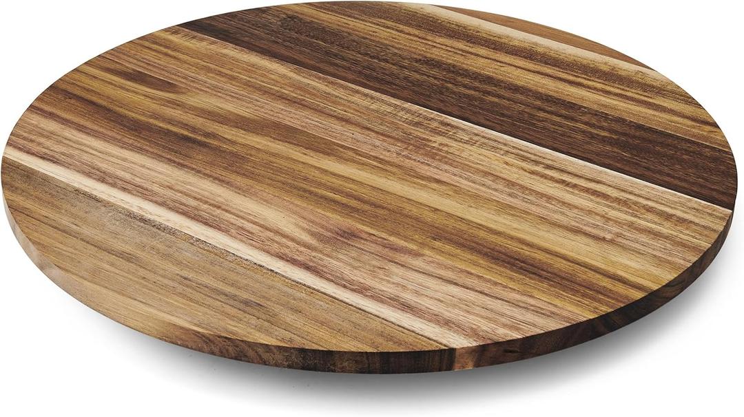 Copco 18 Inch Acacia Wood Lazy Susan Turntable Organizer for Kitchen Table, Pantry Storage, Cabinet Organization  Rotating Server for Dining, Condiments, Spices
