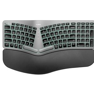 Nulea RT05 Wireless Ergonomic Keyboard, Split Keyboard with Wrist Rest, USB-C Charging, 7-Color Backlight, Natural Typing, Bluetooth and USB Connectivity, Compatible with Windows,Mac