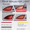 Full Lens LED Rear Reflector Bumper Fog Light Assembly kit for Lexus IS IS250 IS300 IS350 IS200t is-F 2014-20,Sequential Turn Signal Light&Brake Light&Daytime Running Light,2 PCS (RED)