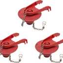 Fluidmaster 502CN3 PerforMAX Universal Water-Saving Long Life Toilet Flapper for 2-Inch Flush Valves, Adjustable Solid Frame Design, Easy Install, 3 Pack, Red, 3 Pack