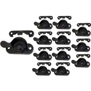 QCAA Steel Window Sash Lock, CTC 2", Matte Black, 12 Pack, Made in Taiwan