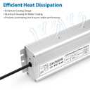 24V 500W LED Power Supply, IP67 Waterproof LED Driver, Low Voltage Transformer, AC 90-140V to DC 24V 20.8A Converter with 3-Prong Plug 3.3 Ft Cable for Outdoor LED Light, Landscape Light, Industrial
