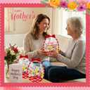 2 x Hsei 50 Pcs Mothers Day Zipper Bags Treat Bags Resealable Happy Mother's Day Plastic Clear Sealing Pouches with Handle for Moms Party Goodie Candy Cookie Gift Supplies