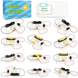 12 Bulk Electric Circuit Kit for Kids Age 8-12, Basic Circuits Science Light Bulb Experiments for Beginners, Class STEM Projects STEAM Activities, Classroom Educational Circuit Board Building Kits